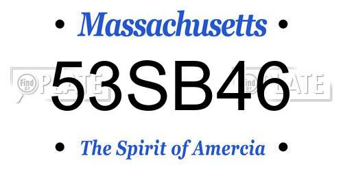 53SB46 Massachusetts License Plate