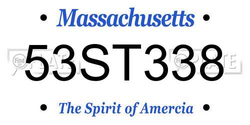 53ST338 Massachusetts License Plate
