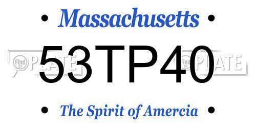 53TP40 Massachusetts License Plate