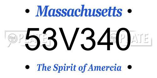 53V340 Massachusetts License Plate