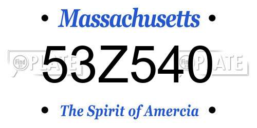 53Z540 Massachusetts License Plate