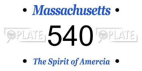 540 Massachusetts License Plate