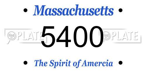5400 Massachusetts License Plate