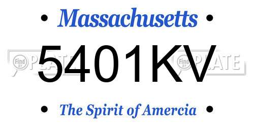 5401KV Massachusetts License Plate