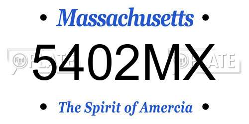 5402MX Massachusetts License Plate