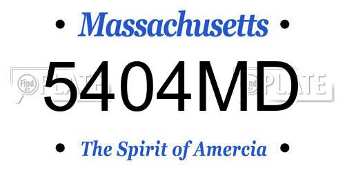 5404MD Massachusetts License Plate