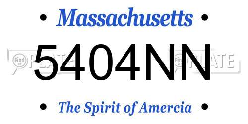5404NN Massachusetts License Plate