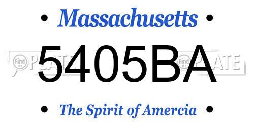 5405BA Massachusetts License Plate