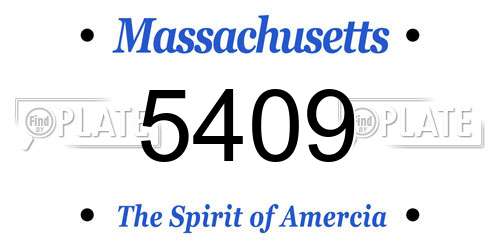 5409 Massachusetts License Plate