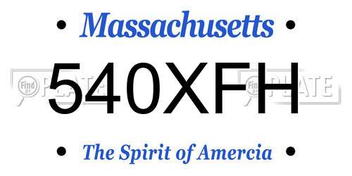 540XFH Massachusetts License Plate