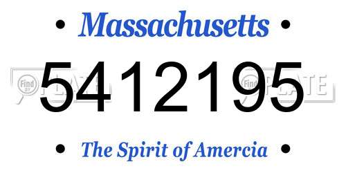 5412195 Massachusetts License Plate
