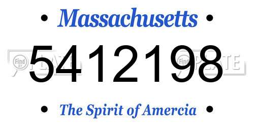 5412198 Massachusetts License Plate