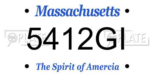 5412GI Massachusetts License Plate