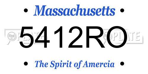 5412RO Massachusetts License Plate