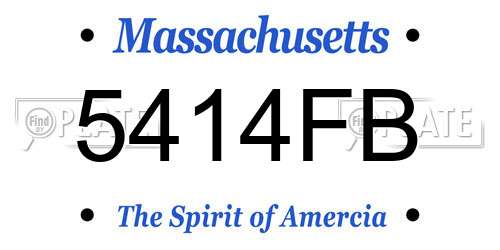 5414FB Massachusetts License Plate
