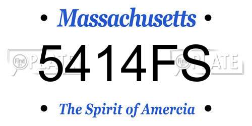 5414FS Massachusetts License Plate