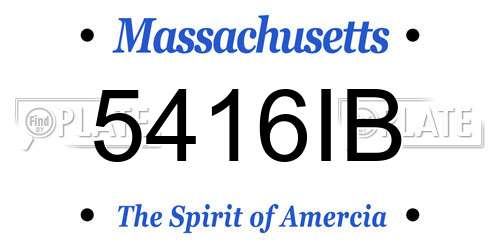 5416IB Massachusetts License Plate