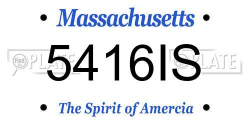 5416IS Massachusetts License Plate