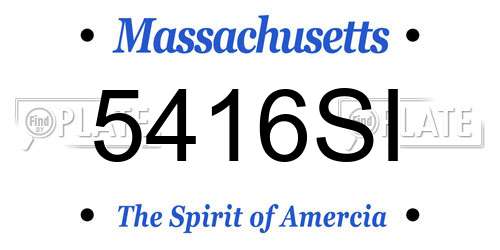 5416SI Massachusetts License Plate