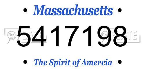 5417198 Massachusetts License Plate