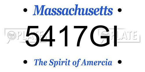 5417GI Massachusetts License Plate