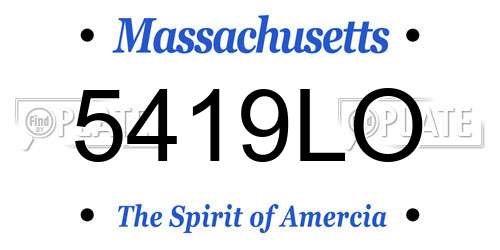 5419LO Massachusetts License Plate
