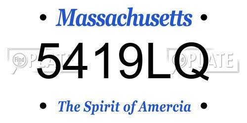 5419LQ Massachusetts License Plate