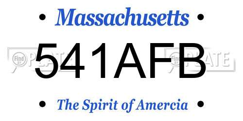 541AFB Massachusetts License Plate