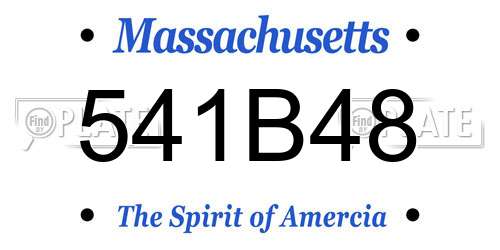 541B48 Massachusetts License Plate