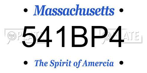 541BP4 Massachusetts License Plate