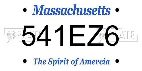 541EZ6 Massachusetts License Plate
