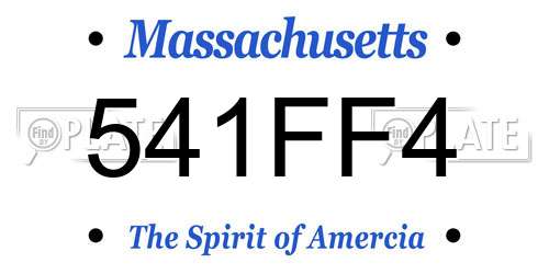 541FF4 Massachusetts License Plate