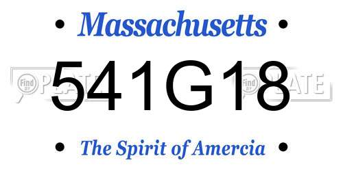 541G18 Massachusetts License Plate