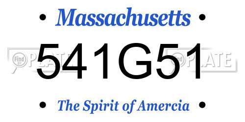 541G51 Massachusetts License Plate