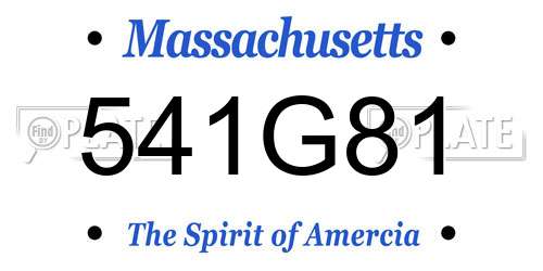 541G81 Massachusetts License Plate