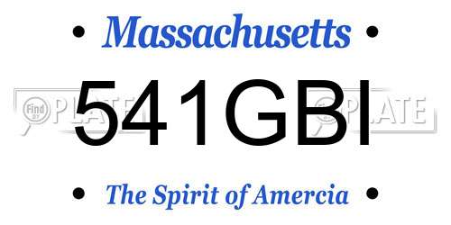541GBI Massachusetts License Plate