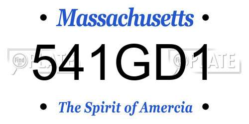 541GD1 Massachusetts License Plate