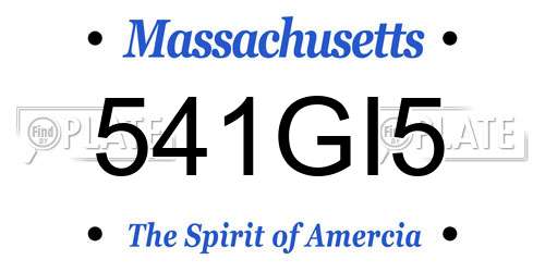 541GI5 Massachusetts License Plate