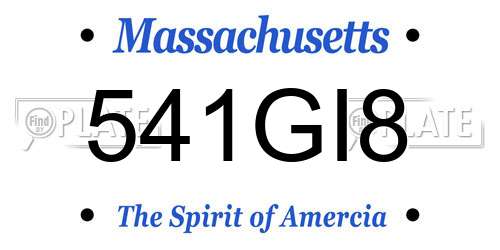 541GI8 Massachusetts License Plate