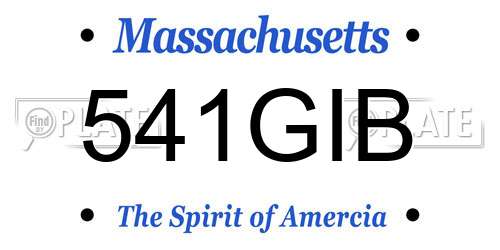 541GIB Massachusetts License Plate