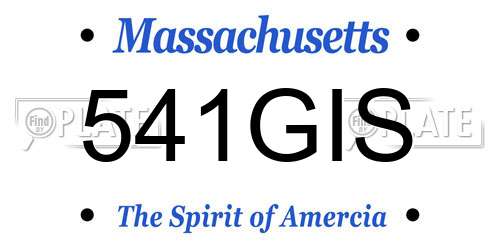 541GIS Massachusetts License Plate