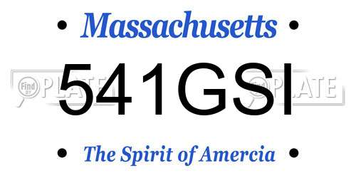 541GSI Massachusetts License Plate