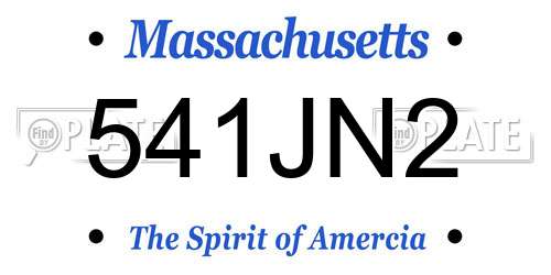 541JN2 Massachusetts License Plate