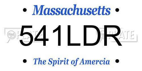 541LDR Massachusetts License Plate
