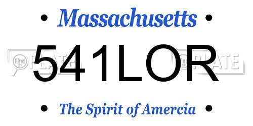 541LOR Massachusetts License Plate