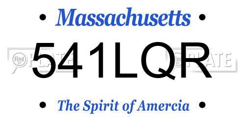 541LQR Massachusetts License Plate