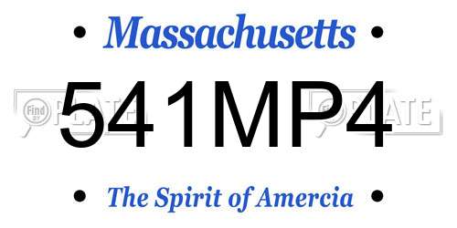 541MP4 Massachusetts License Plate