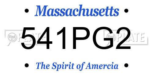 541PG2 Massachusetts License Plate