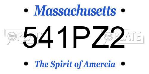 541PZ2 Massachusetts License Plate