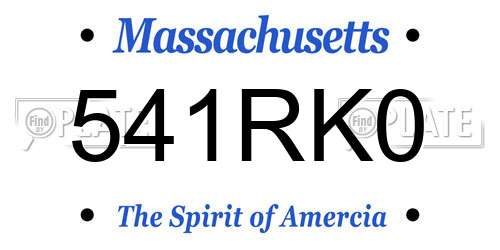 541RK0 Massachusetts License Plate